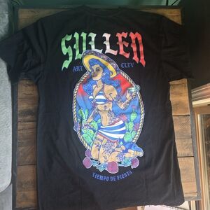 Sullen Black Graphic Tee with Colorful Artwork